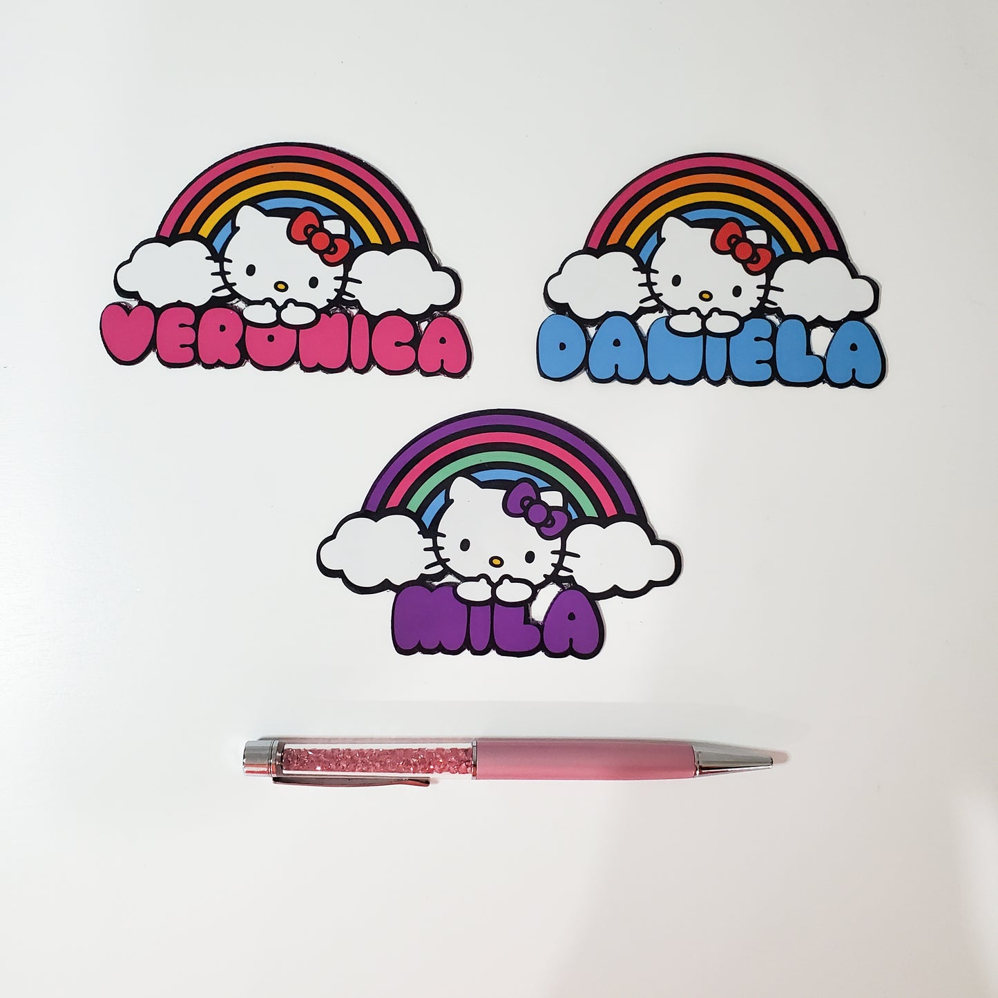 Custom Hello Kitty Rainbow Sticker or Magnet