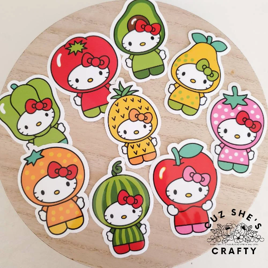 Hello Kitty Fruit Stickers and Magnet – Cuz She's Crafty