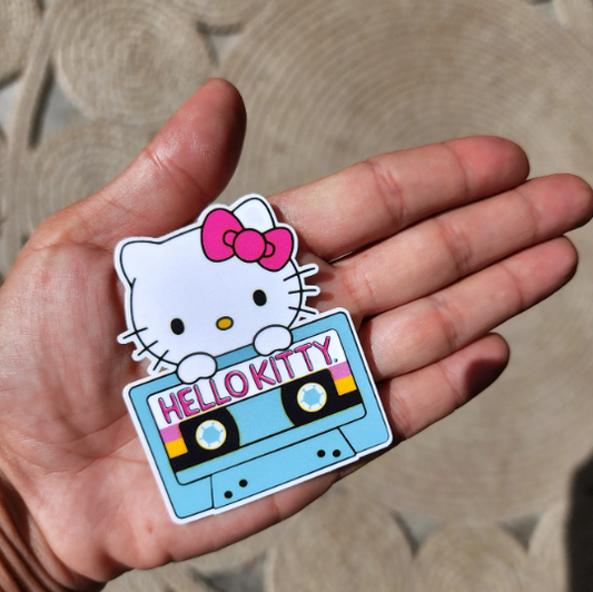 Retro nostalgic 90s Hello Kitty with Cassette